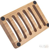 Eco-Friendly Bamboo Wood Soap Dish: Soap Saver with Non-Slip Pads