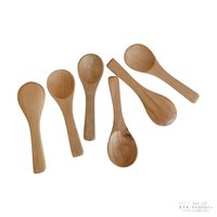 Hand Carved Beech Wood Bath Salt Spoon - 3.5" Small Wooden Spoon