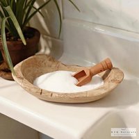 Hand Carved Beech Wood Scoop: Bath Salts, Spices, Sugar