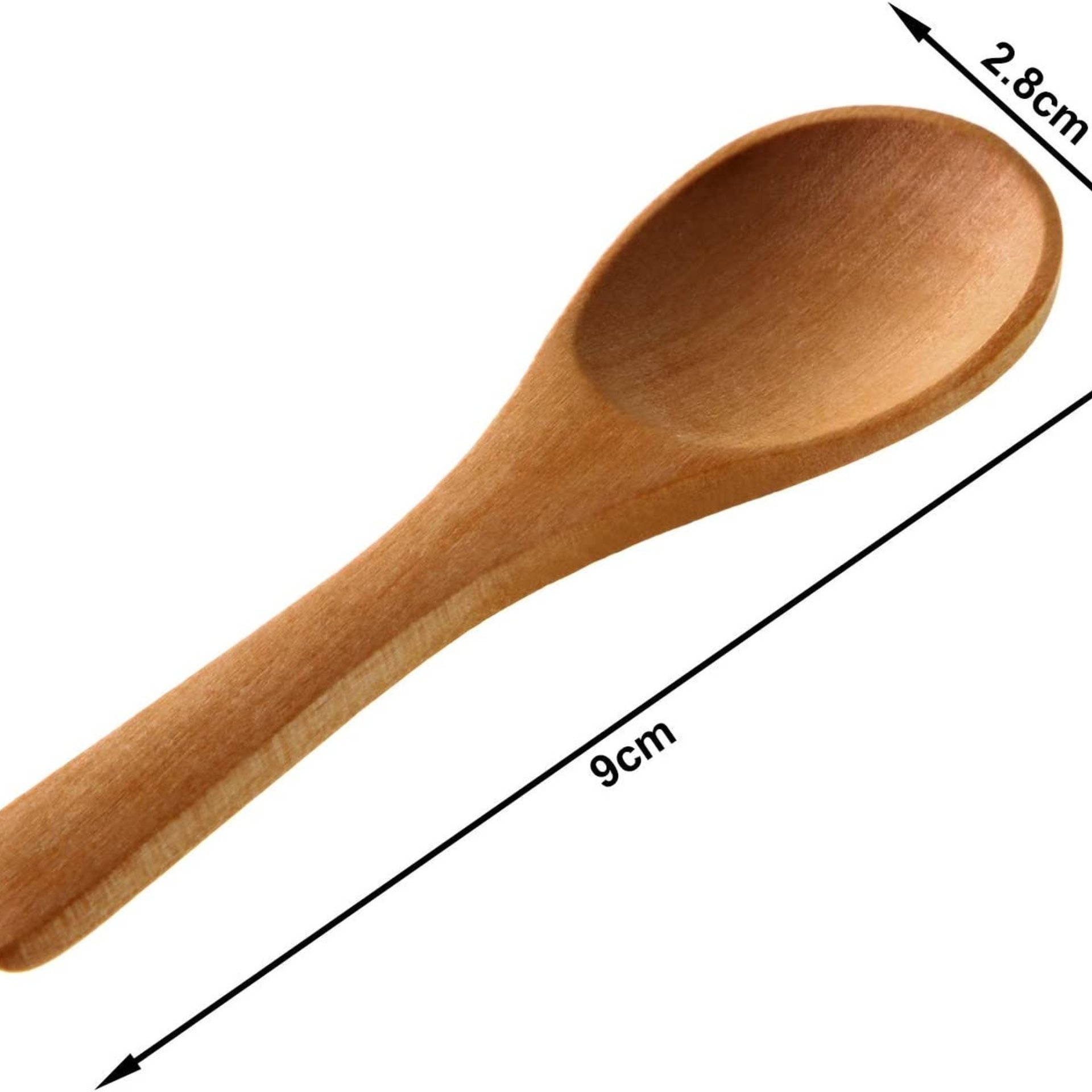 Hand Carved Beech Wood Bath Salt Spoon - 3.5" Small Wooden Spoon