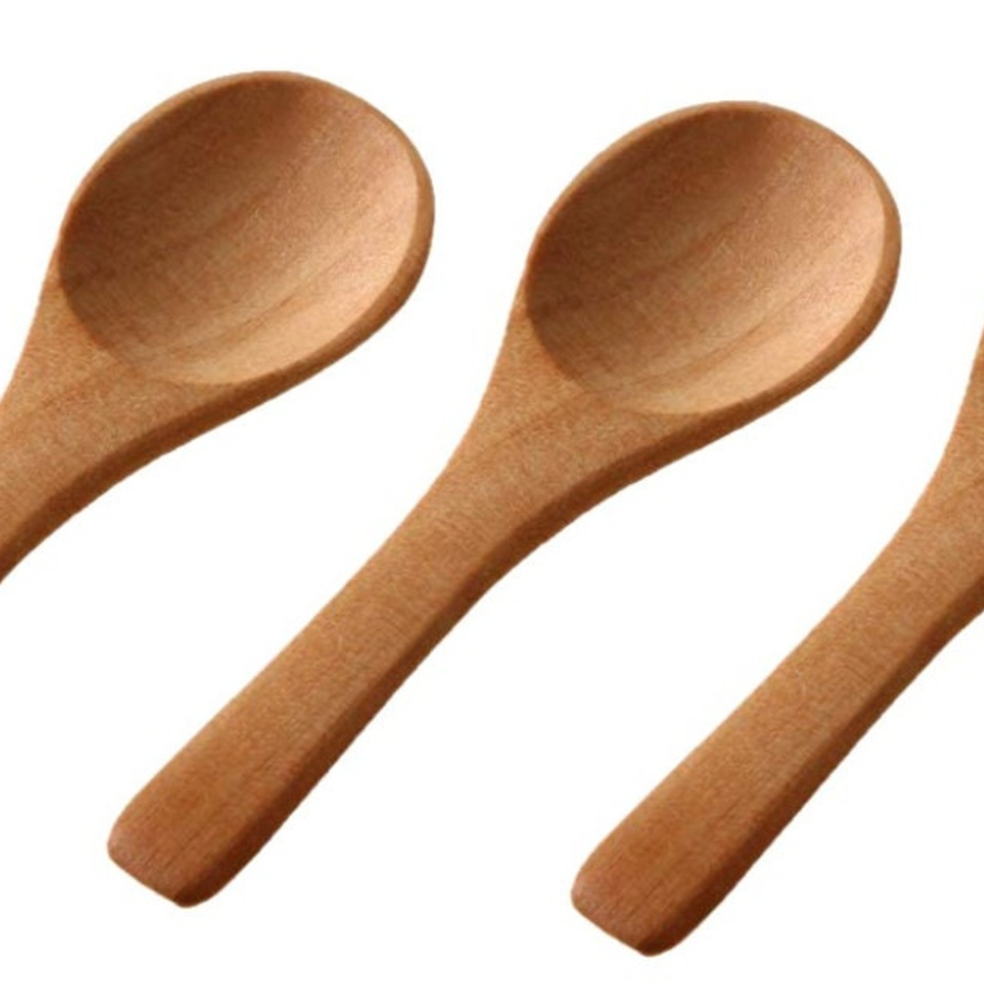 Hand Carved Beech Wood Bath Salt Spoon - 3.5" Small Wooden Spoon