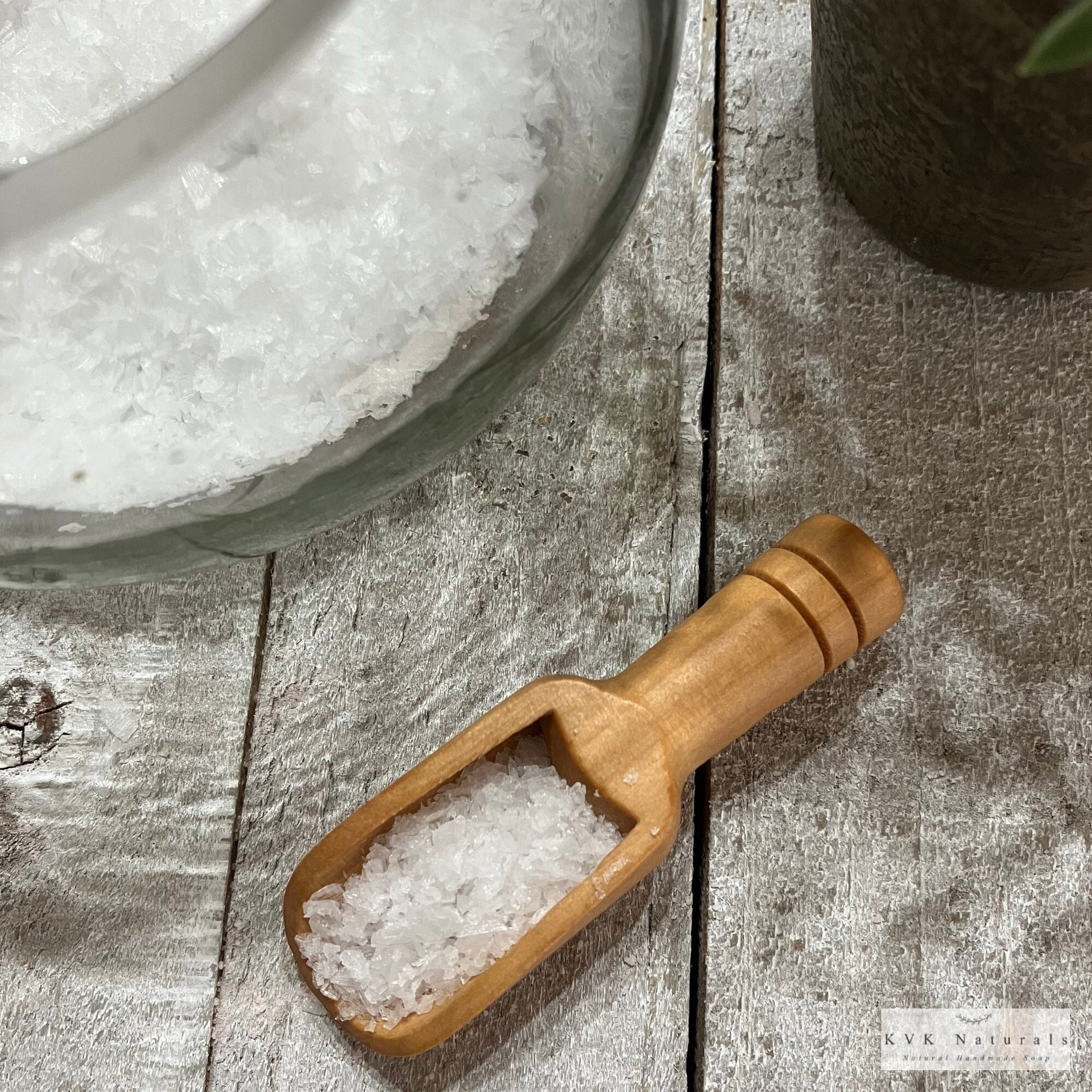 Hand Carved Beech Wood Scoop: Bath Salts, Spices, Sugar