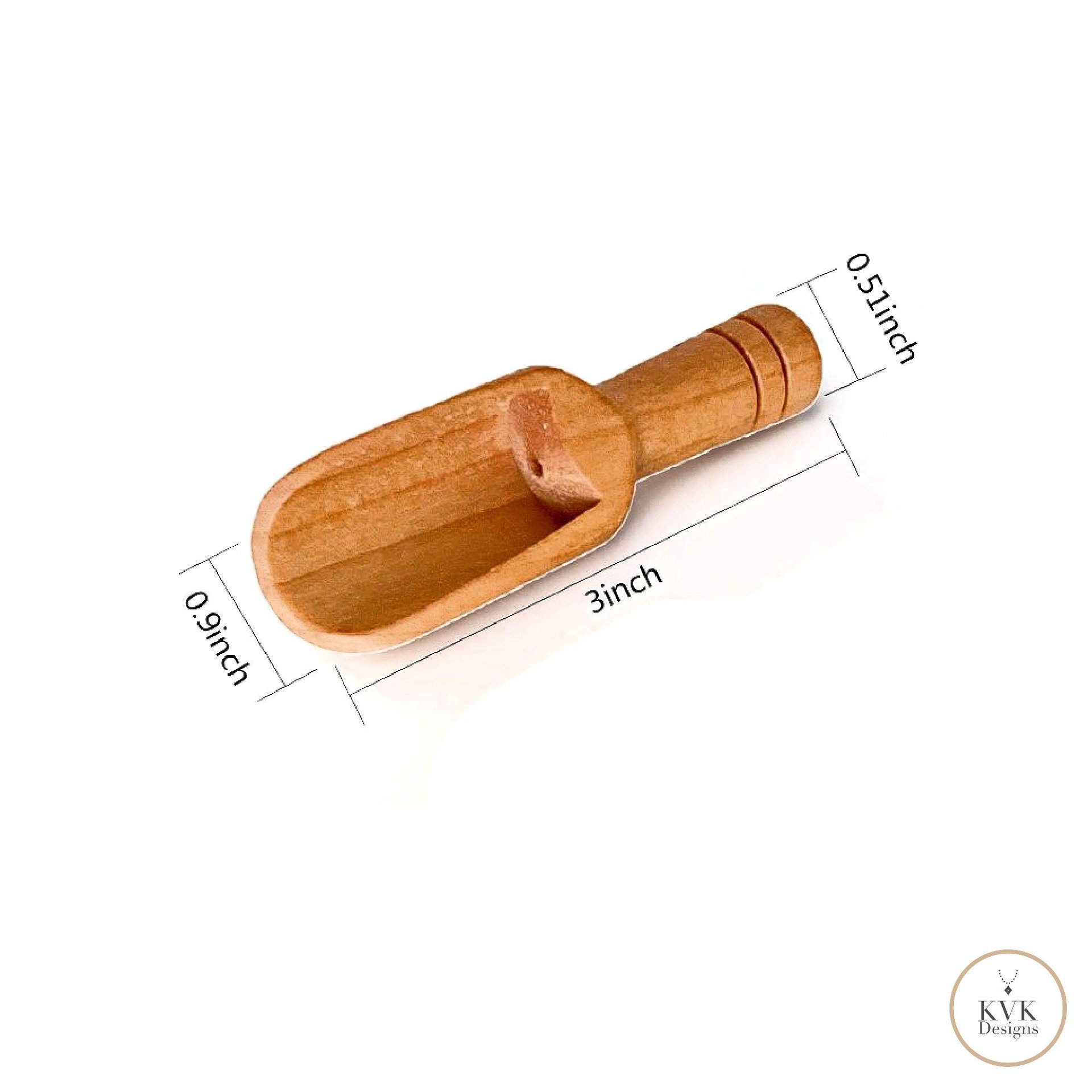 Hand Carved Beech Wood Scoop: Bath Salts, Spices, Sugar