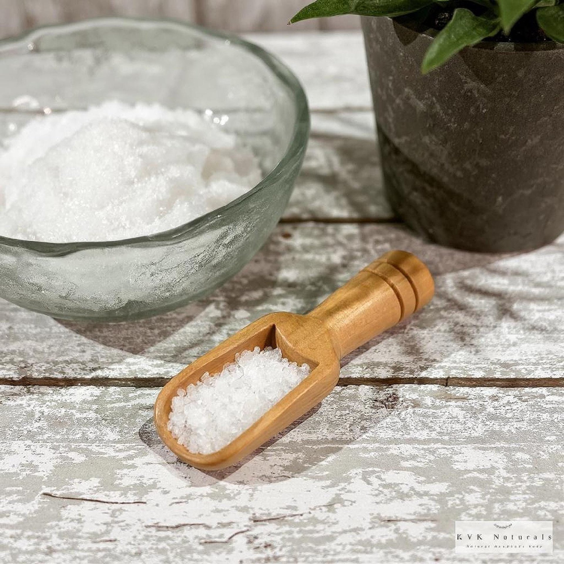 Hand Carved Beech Wood Scoop: Bath Salts, Spices, Sugar