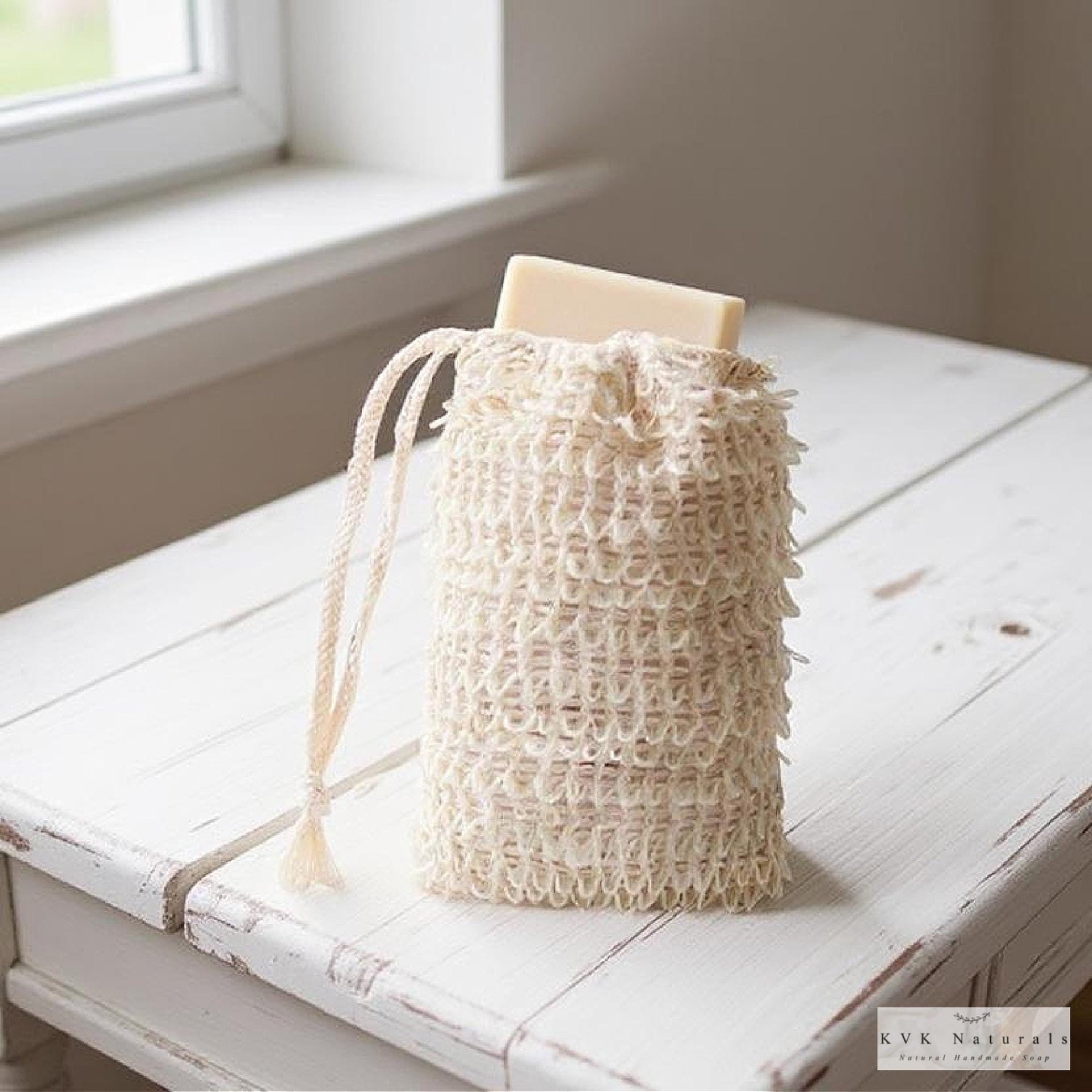 Natural Sisal Soap Saver Bag: Exfoliating Soap Sack, Handmade in USA