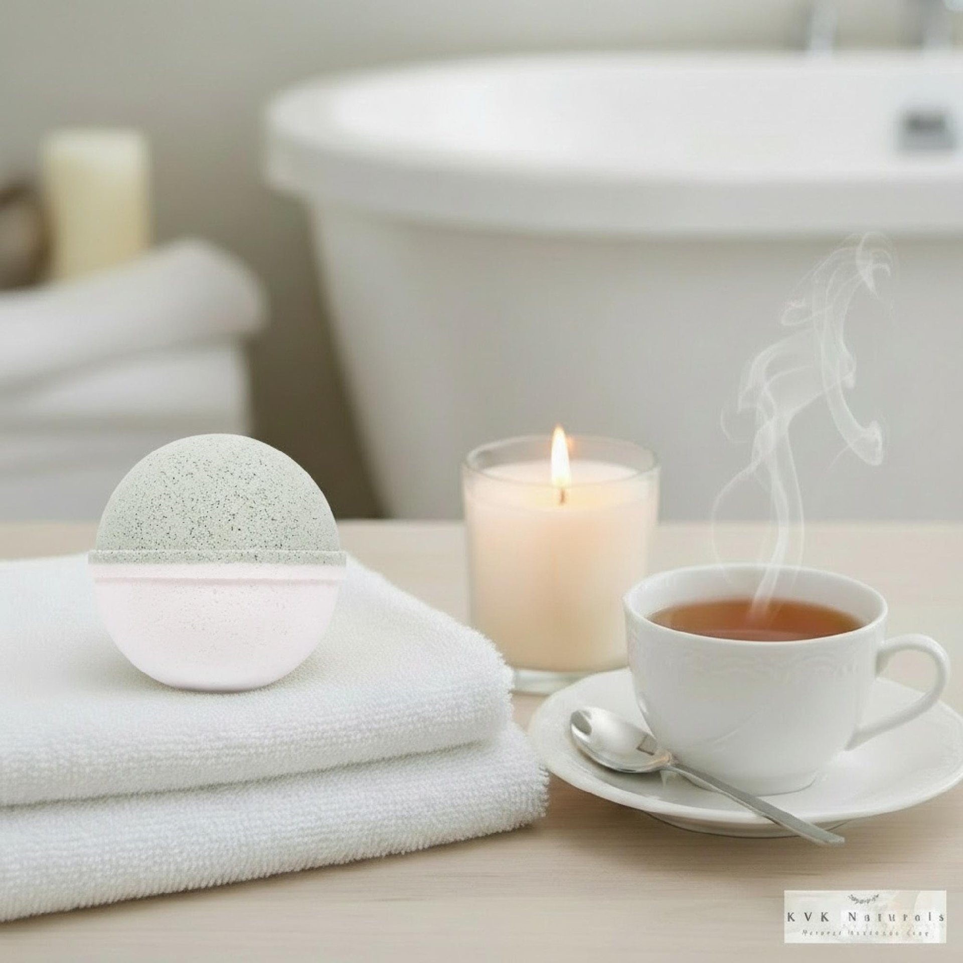Peppermint Tea Tree Bath Bomb - Natural Fizzy Treat - Herbal Spa Bath Fizzer