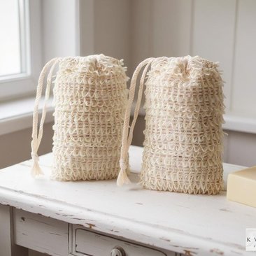 Natural Sisal Soap Saver Bag: Exfoliating Soap Sack, Handmade in USA